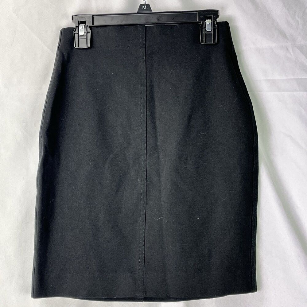 Black A Line Mini Skirt Women XS Stretch Pull On Minimalist - Picture 2 of 9